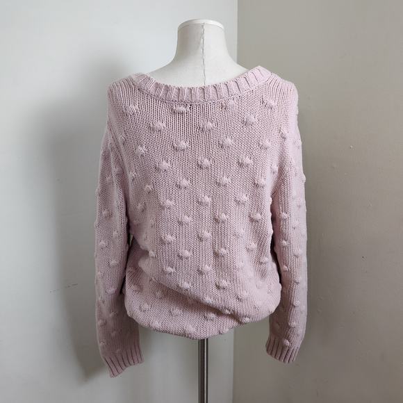 VINCE CAMUTO CABLE KNIT SWEATER 100% COTTON WOMEN XL PULLOVER PINK NWT  MSRP$90 - Picture 5 of 12